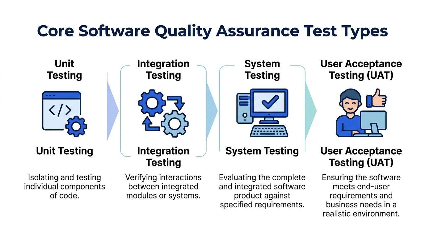 A Guide to the Core Software Quality Assurance Test Types